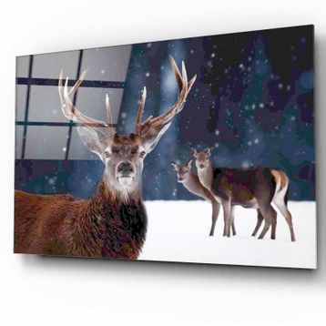 İdeal Glass Art Geyik Cam Tablo