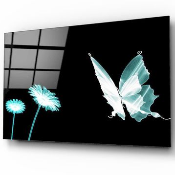 İdeal Glass Art Kelebek Cam Tablo