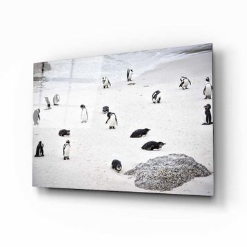 İdeal Glass Art Penguen Cam Tablo
