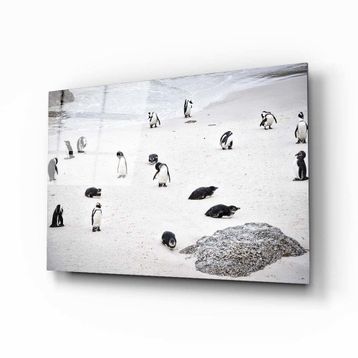 İdeal Glass Art Penguen Cam Tablo