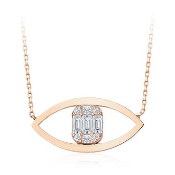 İf Pırlanta 0.26 ct Baget Pırlanta Kolye