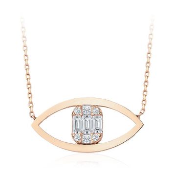 İf Pırlanta 0.26 ct Baget Pırlanta Kolye