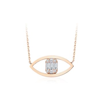 İf Pırlanta 0.26 ct Baget Pırlanta Kolye