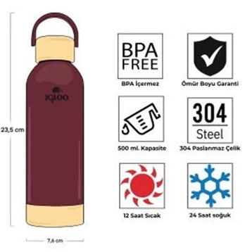Igloo 205694 500 ml Kırmızı Hydrate Pro Termos