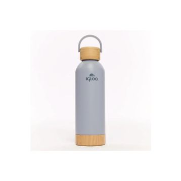 Igloo Hydrate Pro 500 ml Duman Mavi Bambu Taban ve Kapaklı Çelik Termos