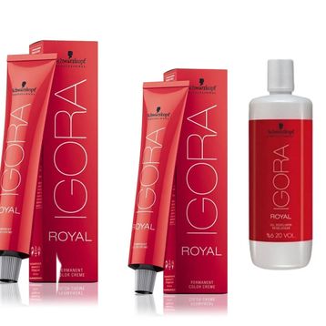 Igora Royal 4-68 Kahve-Çikolata Kızıl x2 Saç Boyası + 1 L Oksidan