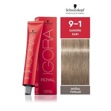 Igora Royal Doğal Tonlar 9-1 Sandre Sarı 60 ml Saç Boyası