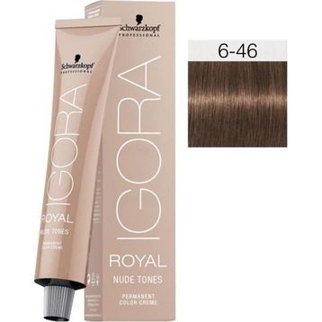 Igora Royal Nude Tones 6-46 Koyu Kumral-bej Çikolata x3 Saç Boyası + 1 L Oksidan