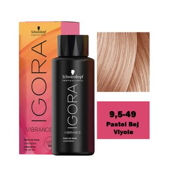 Igora Vibrance 9.5-49 Bej Viyole Tonlayıcı 10 Adet Saç Boyası