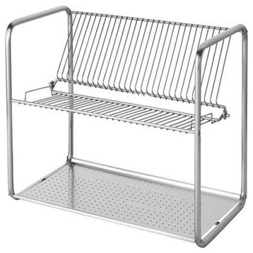 IKEA 2 Katlı Paslanmaz Çelik Bulaşıklık 27x50 cm Metal Bulaşık Sepeti