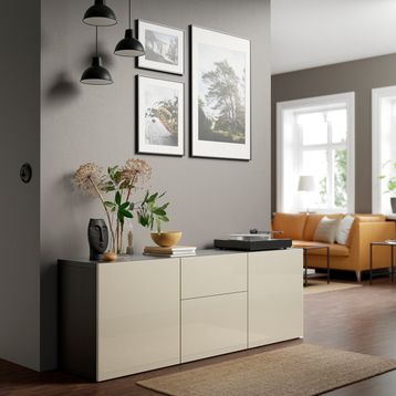 IKEA 29325169 Besta Venge Parlak Cila Bej