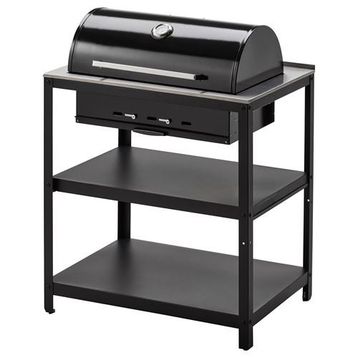 IKEA 30471447 Grillskar Paslanmaz Çelik Siyah 86x61 cm Kömürlü Barbekü