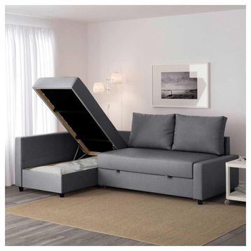 IKEA 39216754 Friheten Skiftebo Koyu Gri Bazalı Yataklı Köşe Kanepe