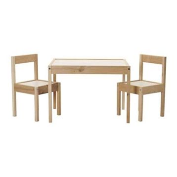 IKEA 501.784.11 Beyaz Çam Latt Çocuk Masa Sandalye Seti