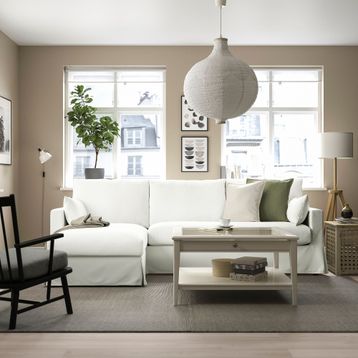 IKEA 59489692 3'lü Beyaz Kanepe