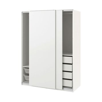 IKEA 59515610 Pax Hasvik Sürgü Kapaklı Beyaz Gardırop