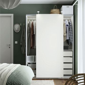 IKEA 59515610 Pax Hasvik Sürgü Kapaklı Beyaz Gardırop