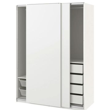 IKEA 59515610 Pax Hasvik Sürgü Kapaklı Beyaz Gardırop