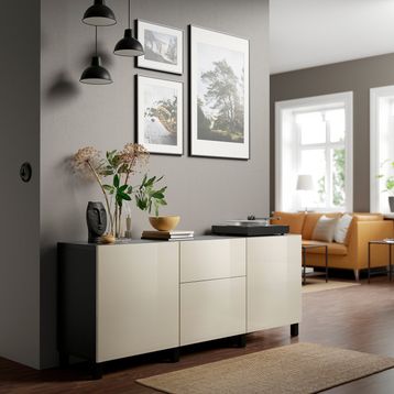 IKEA 79412692 Besta Venge Parlak Cila Bej