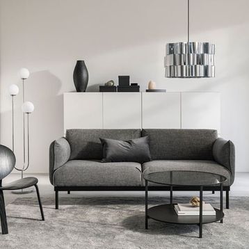 IKEA Applaryd Lejde Gri Siyah 2'li Kanepe