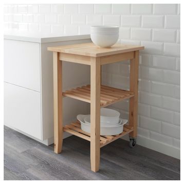 IKEA BEKVAM Huş Ahşap Tekerlekli Servis Arabası