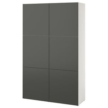 IKEA Besta 09575507 Beyaz-Koyu Gri Dolap
