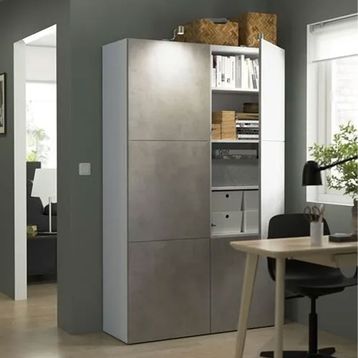 IKEA Besta 39421660 Beyaz-Açık Taş Dolap