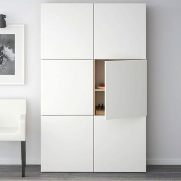 IKEA Besta 69071504 Beyaz Meşe Görünümlü Dolap