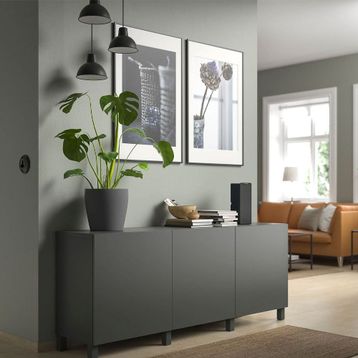 IKEA Besta 89508057 Koyu Gri Dolap