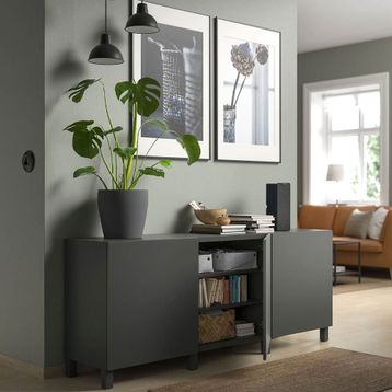 IKEA Besta 89508057 Koyu Gri Dolap