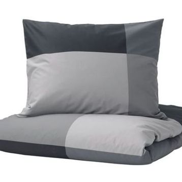 IKEA Brunkrissla Siyah Çıtçıtlı Çift Kişilik Nevresim Takımı