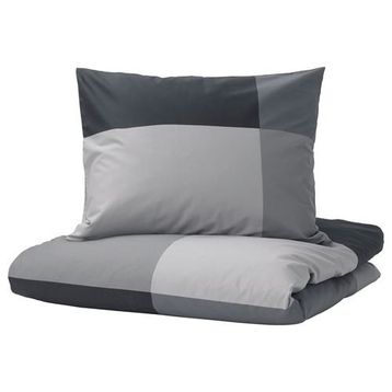 IKEA Brunkrissla Siyah Çıtçıtlı Çift Kişilik Nevresim Takımı