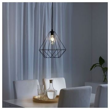 IKEA Brunsta Siyah 30 cm Sarkıt Lamba Abajur Başlığı