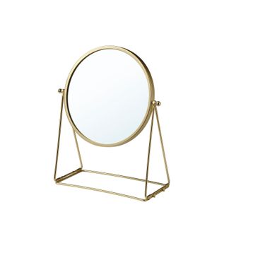 IKEA Çift Taraflı Büyüteçli Ayna Çap 17 cm Ayaklı Masa Aynası Kaliteli Makyaj Aynası