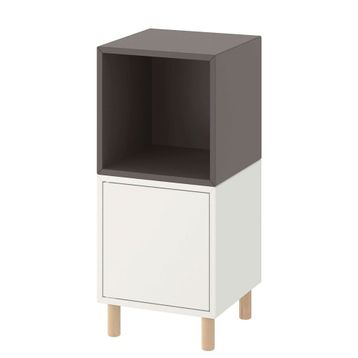 IKEA Eket 19386078 Beyaz-Koyu Gri Dolap