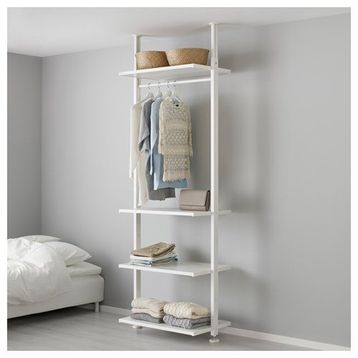 IKEA Elvarli Beyaz 92x51x222-350 cm Açık Dolap