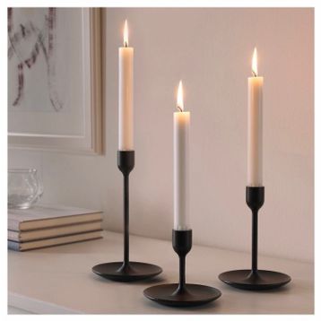 IKEA Fulltalig Siyah Şamdan