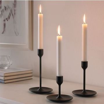 IKEA Fulltalig Siyah Şamdan