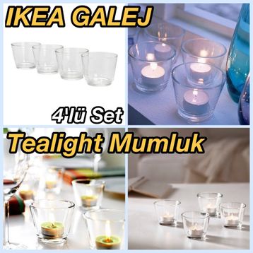 IKEA Galej Tealight Cam Mumluk