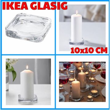 IKEA Glasig Cam 10x10 cm Mum Tabağı