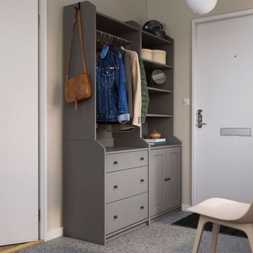 IKEA Hauga 29388637 Gri Dolap