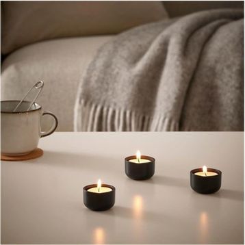 IKEA Hedevard Tealight 3 cm Siyak Mumluk