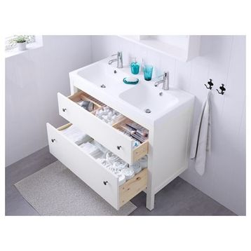 IKEA Hemnes 30396698 82x48x76 cm Beyaz Lavabo Dolabı