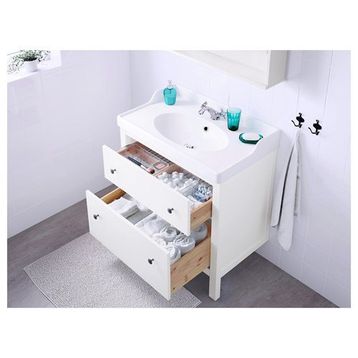 IKEA Hemnes 30396698 82x48x76 cm Beyaz Lavabo Dolabı