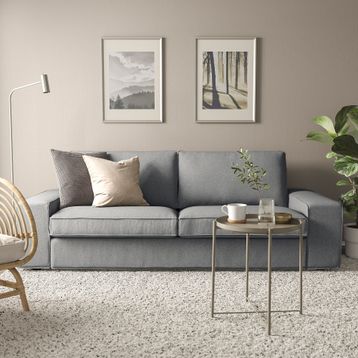 IKEA Kivik Tibbleby Bej-Gri 3'lü Kanepe