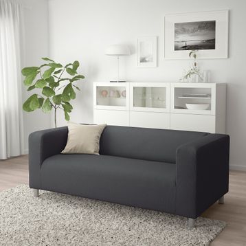 IKEA Klippan 2'li Vissle Gri Kanepe