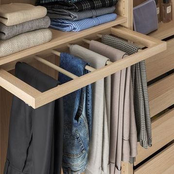 IKEA Komplement Ağartılmış Meşe Görünümlü 50x58 cm Sürgülü Pantolon Askısı