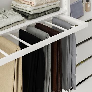IKEA Komplement Beyaz 100x35 cm Sürgülü Pantolon Askısı