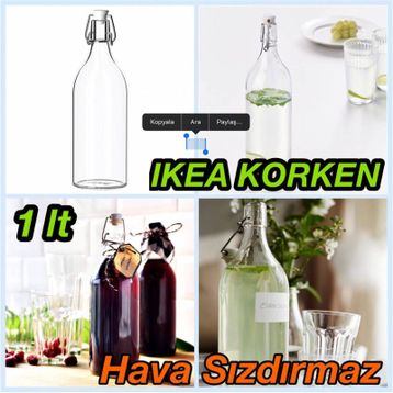 IKEA Korken Cam 1 lt Su Şişesi
