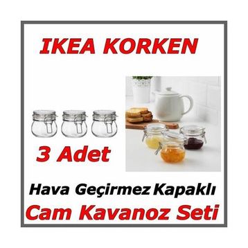IKEA Korken Saydam Cam 13 cl Kapaklı Kavanoz